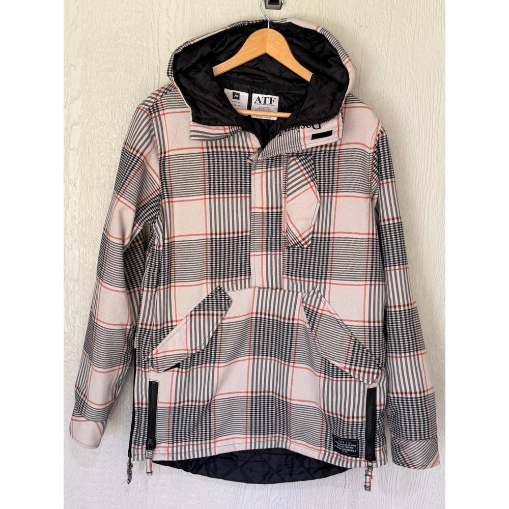 AG Analog-Burton ATF Anorak Y2K Pullover Flannel Hoodie Men's XS Snowboard